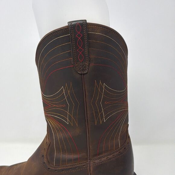 Ariat Sport Western Cowboy Boots Brown Leather Square Toe Men’s 10.5D 10010963